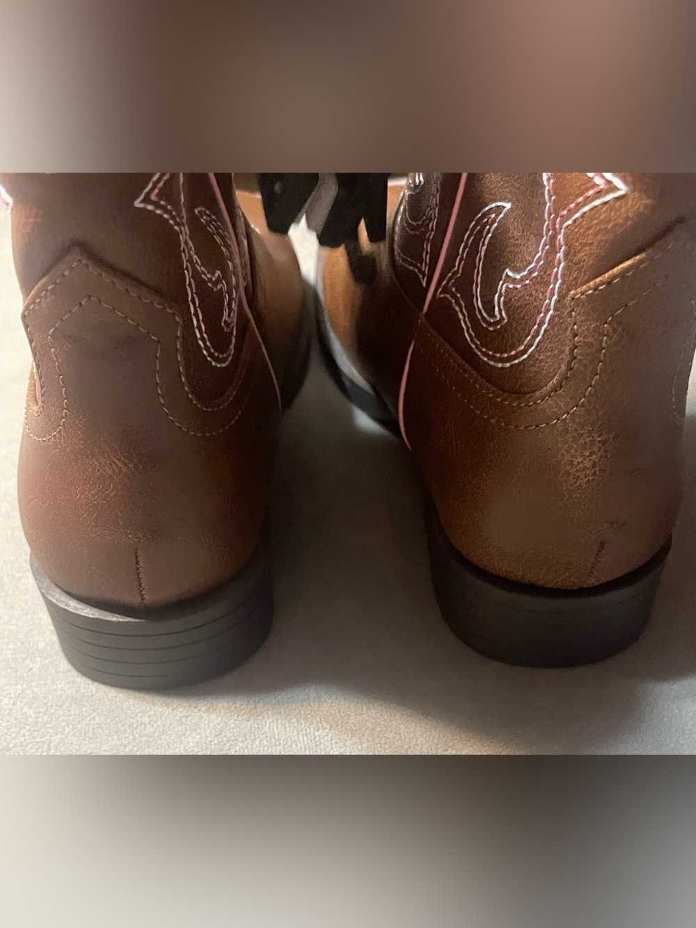 NWOT Wonder Nation Girls Brown Pink Western Cowgirl Cowboy Boots Size 1 - Picture 13 of 14